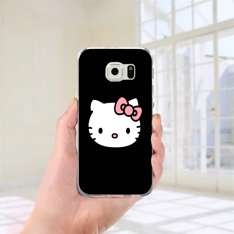 Мягкий чехол для Samsung Galaxy A10 A20 A30 A40 A50 A60 A70 A80 A90 J1 J2 J3 J5 J7 Prime Pro Привет котенок Hello Kitty с