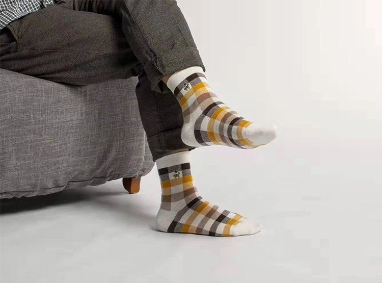 PEIR POLO, мужские носки из чесаного хлопка, модные, цветные, квадратные, счастливые носки, мужские, Осень-зима, Harajuku, Компрессионные носки, Size39-45