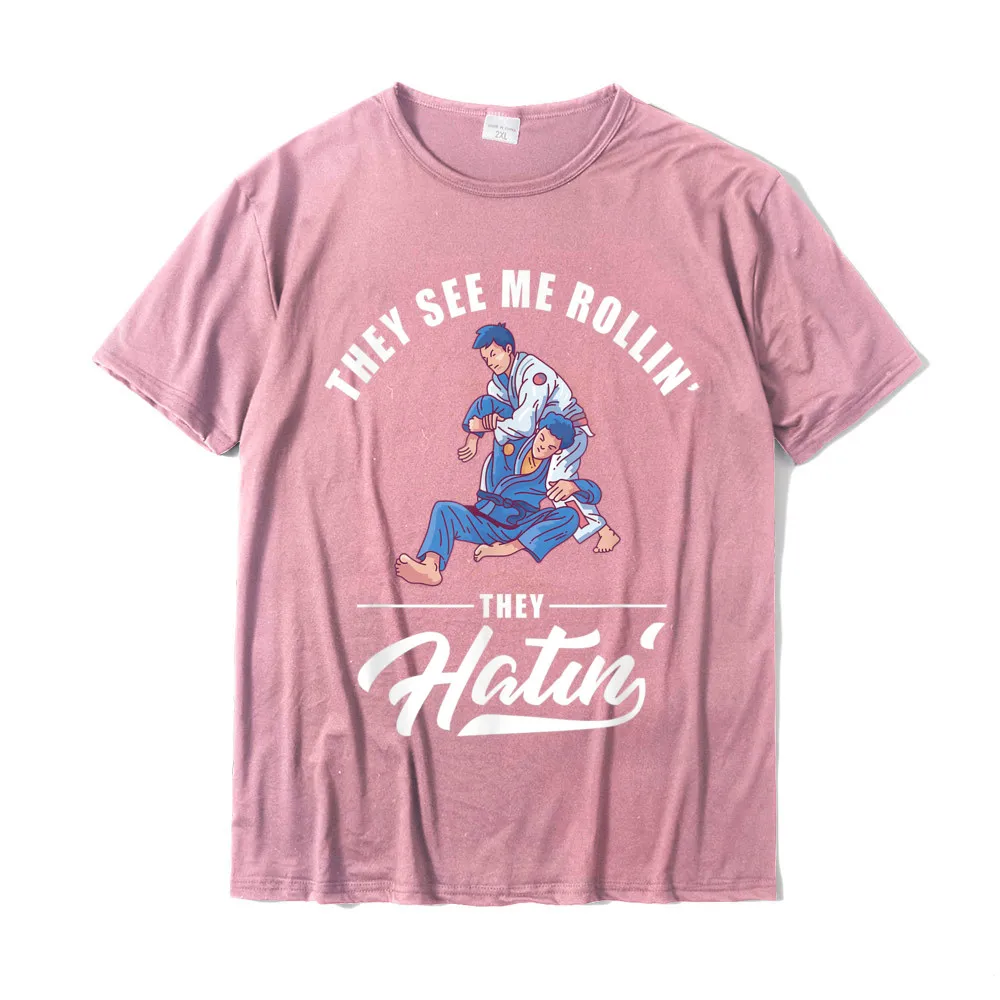 Adult Company Custom Tops T Shirt Crewneck Summer/Fall Cotton T-shirts Leisure Short Sleeve Unique Tops Shirts Funny BJJ MMA Design Brazilian Jiu Jitsu T-Shirt__19408 pink