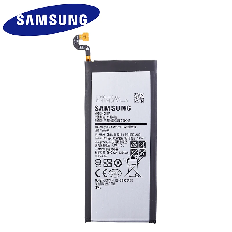 Оригинальный аккумулятор EB BG935ABE 3600 мАч для samsung Galaxy S7 Edge G935 G9350 G935F G935FD G935W8 телефон