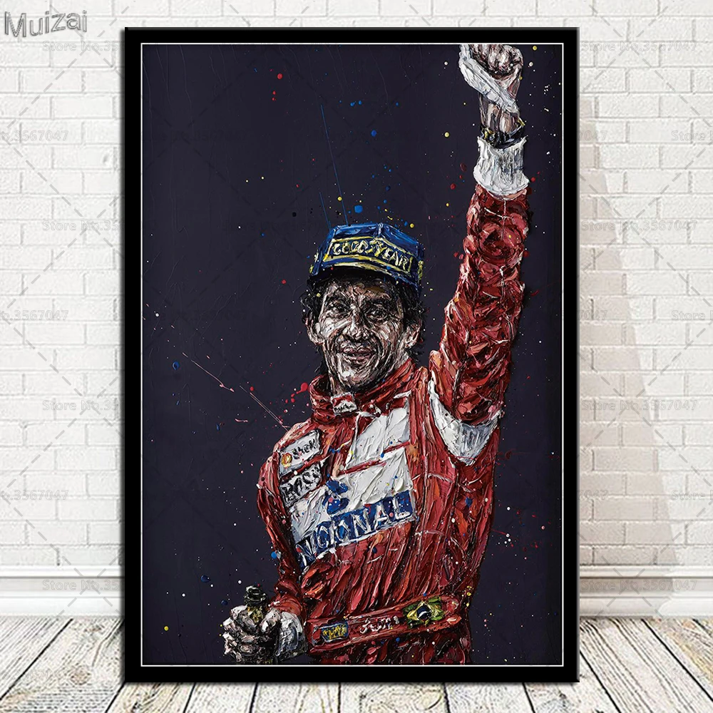 Художественный постер Айртон Сенна Спорт F1 гоночная звезда Чемпион холст