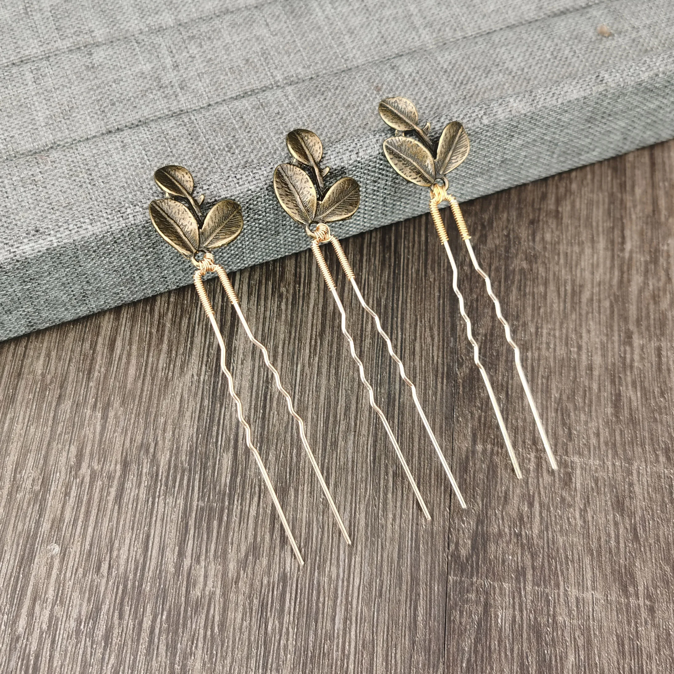 Fashion Women Leaves U Shape Hairpins Metal Barrette Clip Wedding Bridal Hair Jewelry Accessories Girls Hairstyle Design Tools