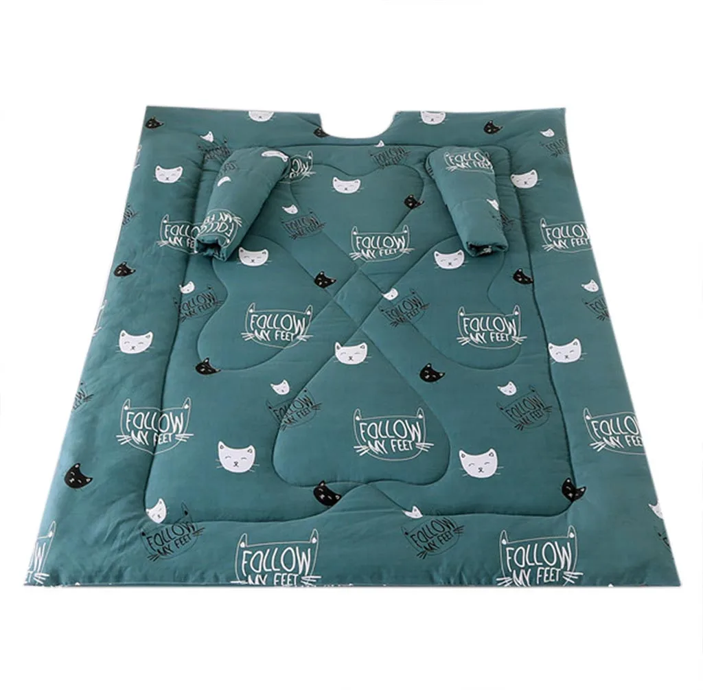 D Winter Lazy Quilt With Sleeves Quilt Winter Warm Thickened Washed Quilt Blanket Geometry Printed Fashion Modern Lazy Quilt - Цвет: D