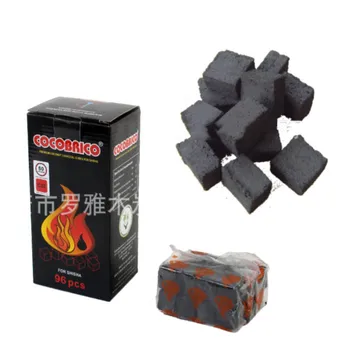 

96 Pieces Per Pack Premium Coconut Charcoal Cubes for Shisha Smokeless Carbon Quick-light Incense Charcoal Coal for Hookah