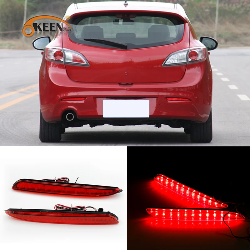 2Pcs for Mazda 3 Mazdaspeed3 2011 2012 2013 LED Rear Bumper Reflector Light Brake Fog Running Warning Lamp | Автомобили и