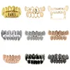 Hip Hop Teeth Grillz Set For Unisex Top Bottom Mouth Gold Silver Color Teeth Grills Tooth Caps Removable Dental Fashion Jewelry ► Photo 1/6