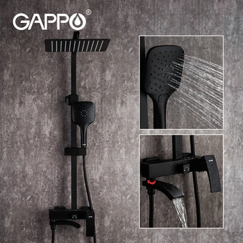 

GAPPO black faucet bathroom Shower hot and cold water mixer Brass faucets Bathtub waterfall shower system faucet mixer black