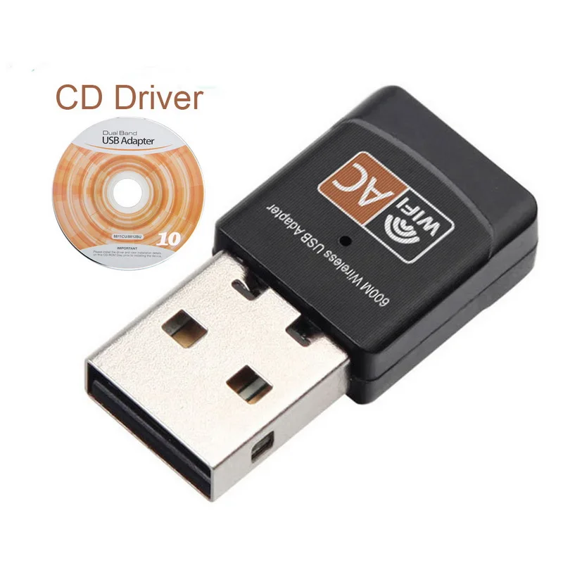 USB Wifi адаптер 600 Мбит/с USB Ethernet приемник двухдиапазонный беспроводной Wifi ключ сетевая карта для ПК ноутбука