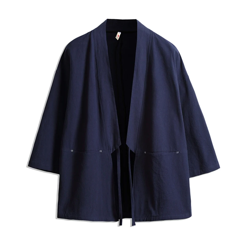 Japanese Kimono Big Size Men Kimono Cardigan Japanese Haori Yukata Casual Outerwear Male Samurai Costume Clothing Summer Beach Kimono