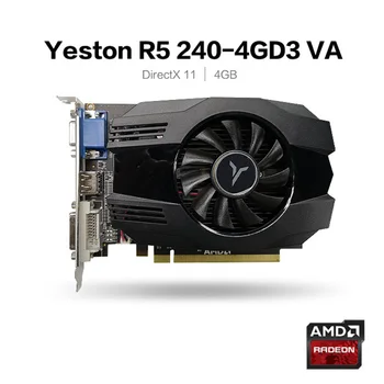 

Yeston R5 240-4G D3 VA Graphic Card 650-1333MHz 4G/64bit/DDR3 Gaming Graphics Card with DVI-D / HDMI /VGA