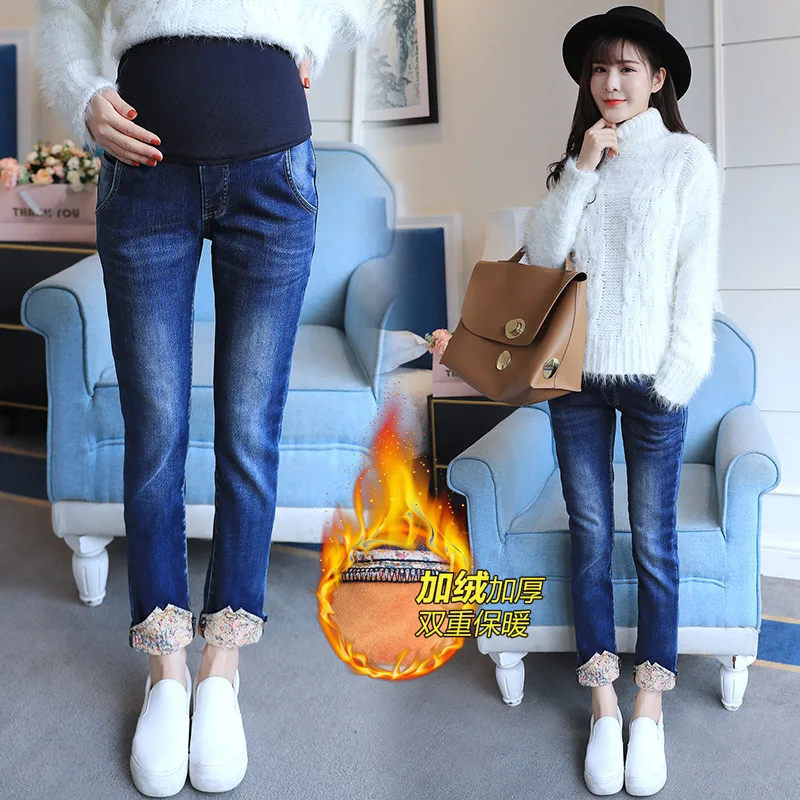 

Korean-style Embroidery Pregnant Women Pants Fall And Winter Clothes Pregnant Women Maternity Pants Maternity Jeans Pencil Long