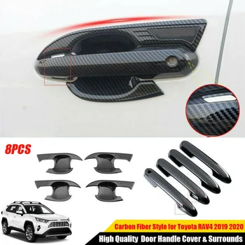 

8pc/Set Door Handle Cover Trim + Surrounds Protector Decor For Toyota RAV4 19-20 Decoration Covers