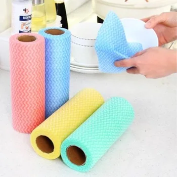 

Disposable Breakpoint Non-woven Kitchen Towels Cleaning Cloth 25pcs In 1 Roll Glasses Dish Wipes Trapos Cocina Polyester
