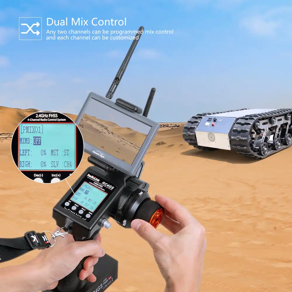 Radiolink RC4GS V2 2.4G 4 Channels RC Radio Transmitter and Receiver R6FG Gyro Set for Crawler Truck Car Boat
