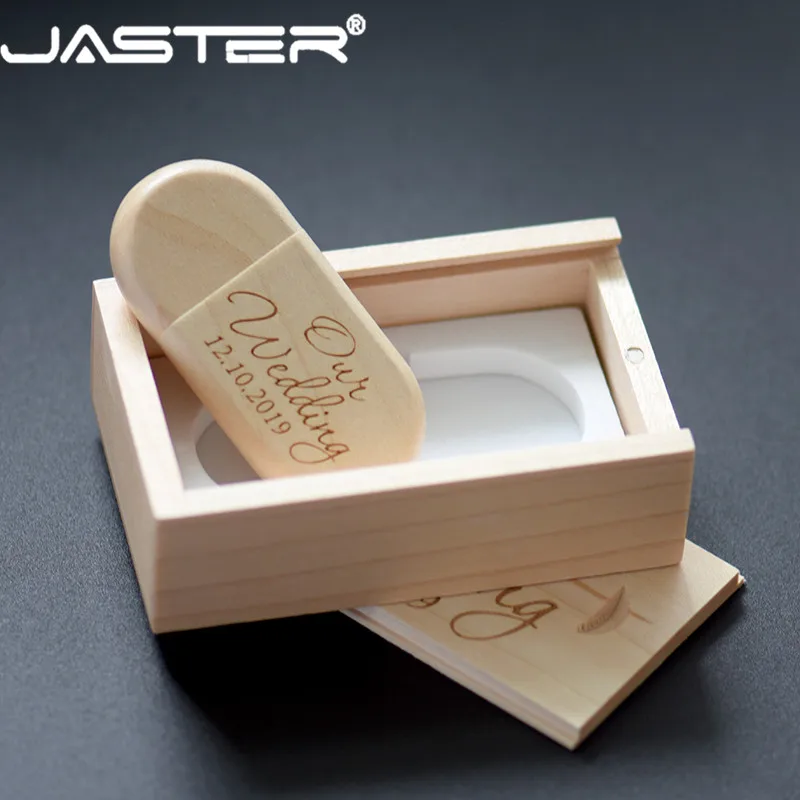 JASTER Деревянный USB 2 0 с коробкой usb флеш накопитель лазерная гравировка ручка 4 ГБ 8