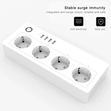 Smart Home Power Strip WIFI Electrical Socket Wireless Power Strip Remote Control 4USB 3 Outlet Plug For Alexa Google Home IFTTT