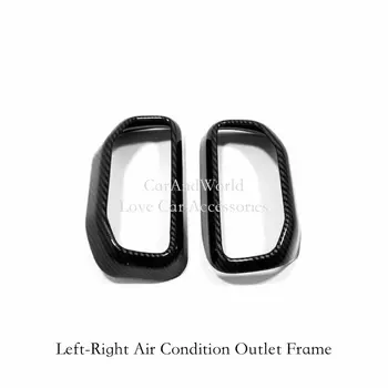 

For Ford Explorer 2020 Console Middle Air Condition Outlet Vent Panel Frame Cover Trims Carbon Fiber Car Interior Accessories