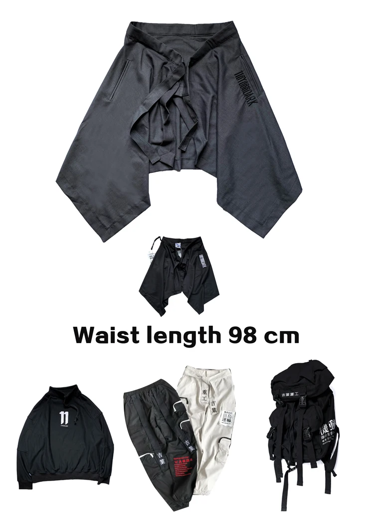 UNSETTLE мужские асимметричный дизайн панк хип хоп юбка брюки черный плиссированный фартук для мужчин harajuku костюм Go-Go для певицы для сцены одежда Готика