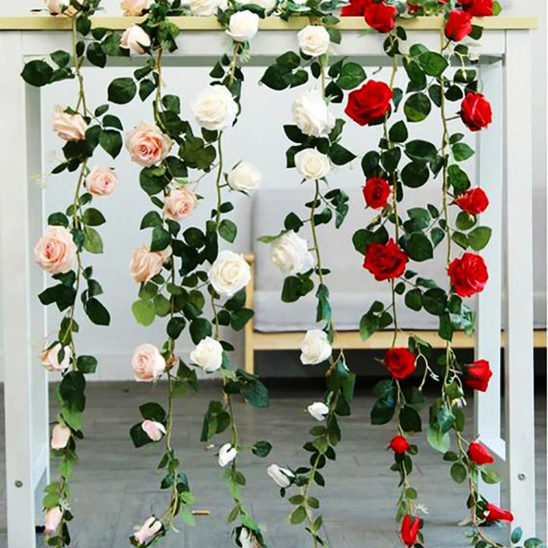 Artifical Fake Flowers Ivy Vine Hanging Garland Plant Wedding Home Decoration