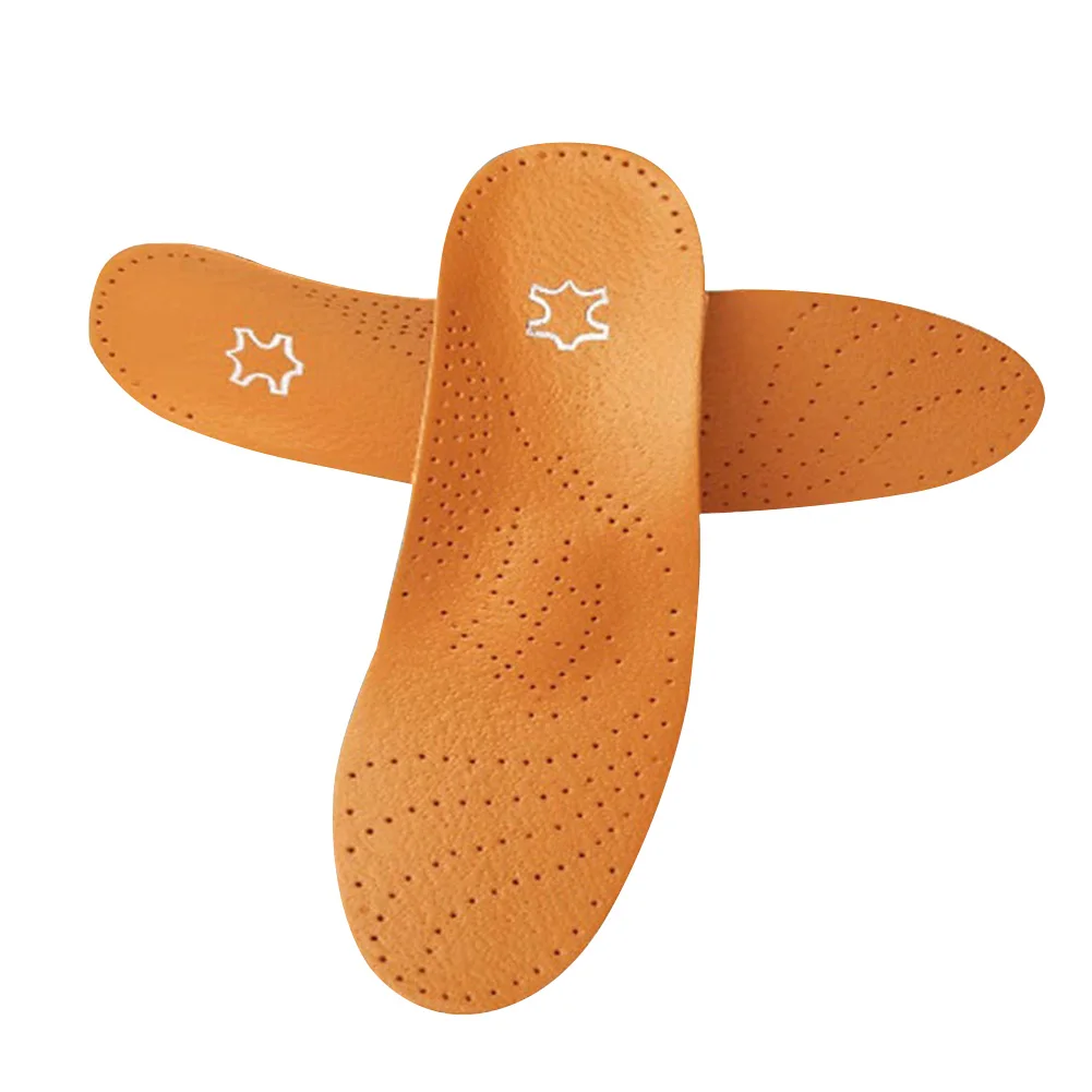 

1 Pair Unisex Soft Flat Foot Pain Relief Unisex Orthotic Insoles Artificial Leather Breathable Support Correct High Arch Pad