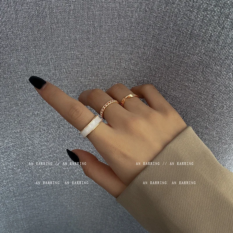 

New Vogue Sets Combination Ring Female TemperamentÂ Individual Character Restoring Ancient Ways Cool Wind Opens Adjustable Ring