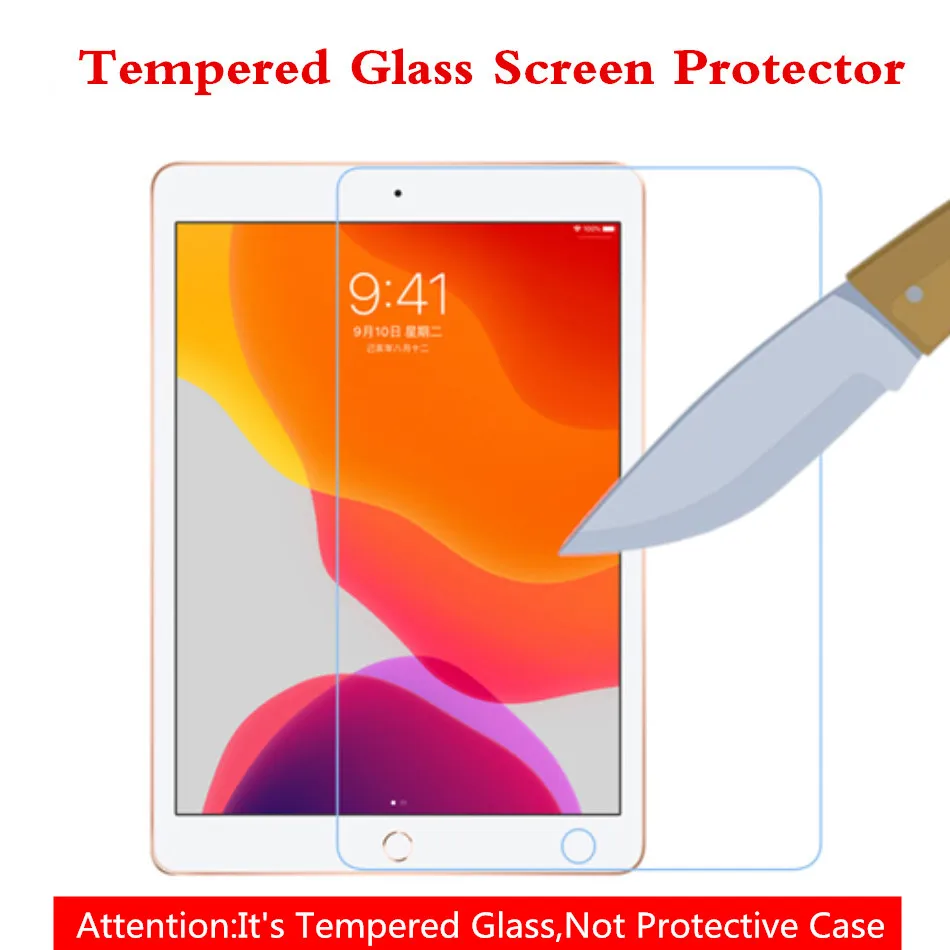 Tempered Glass Для iPad 7th 10," Чехол A2198 с держателем карандаша чехол-подставка для iPad 10,2 чехол Авто Режим сна/пробуждения+ защита экрана+ ручка - Цвет: Tempered Glass