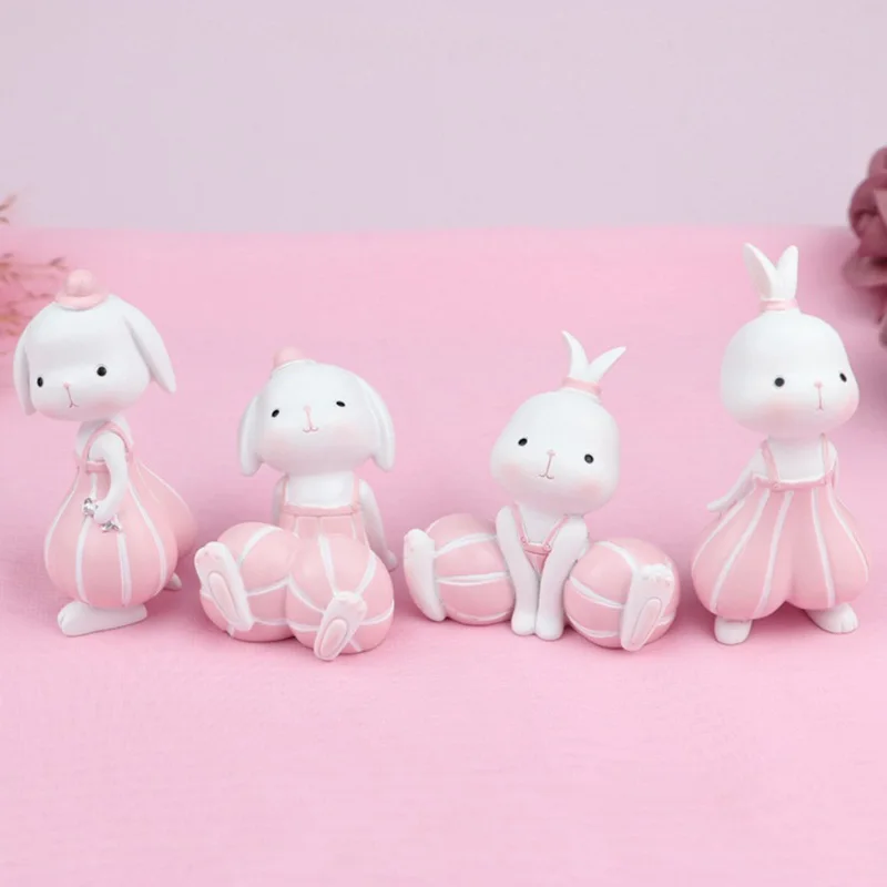 Kawaii с милым кроликом; сказочный сад, миниатюра фигурки моды стол служебный автомобиль аксессуары для украшения дома, рождественский подарок для девочек