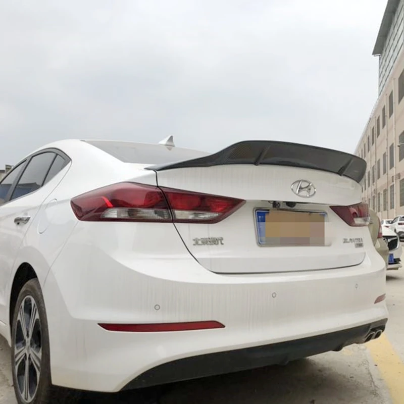 Для hyundai Elantra спойлер 17 высококачественный спойлер из углеродного волокна для заднего крыла автомобиля грунтовка цвет задний багажник хвост плавник Спорт
