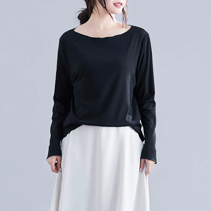 Осенняя женская футболка размера плюс, обхват груди 140-150 см, 6XL, 7XL, 8XL, 9XL, женская футболка с длинным рукавом черного цвета