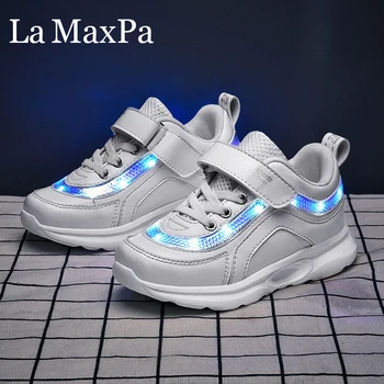 

Luminous Sneakers Shoes with Lights 2020 New Girls Flashing Shoes with Flashing Lights Breathable Air Mesh USB Charging Shoes