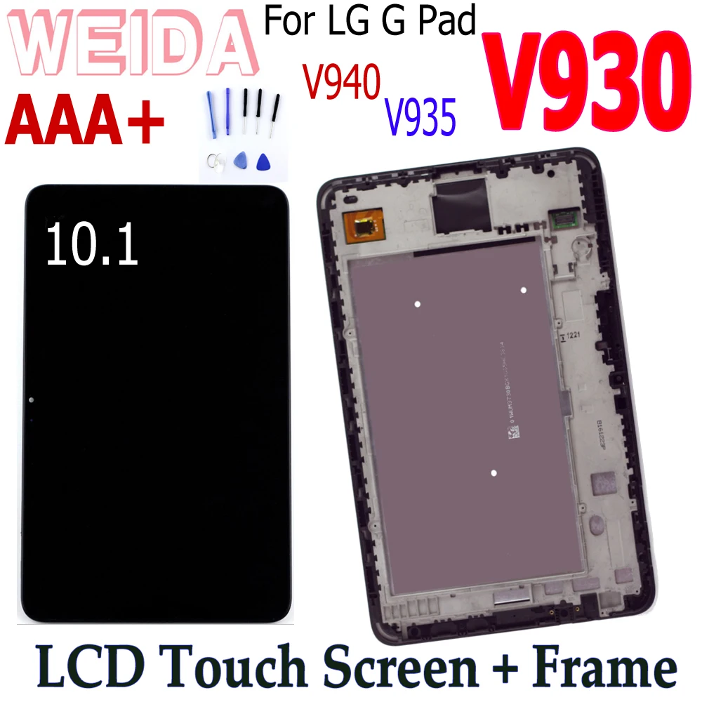 

WEIDA LCD Replacement 10.1" For LG G Pad X 10.1 V930 LCD Display Touch Screen Assembly Frame V930 lcd TV101WUB-NVO