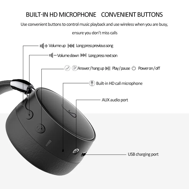 High Performance Wireless Headphone Gaming Headset Stereo Foldable Sport Earphone Microphone Game Cordless Auriculares Audifonos