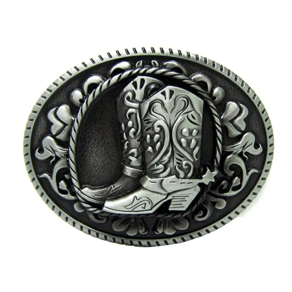 Vintage Western Cowboy Zinc Alloy Horse Riding Boots Belt Buckle Men Women