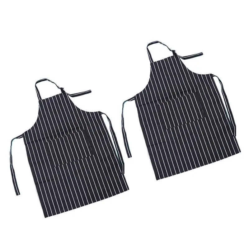 2pcs Portable Adjustable Apron Kitchen Chef Apron Restaurant Cooking Baking Apron Hanging Neck Overalls For Home Supplies A35