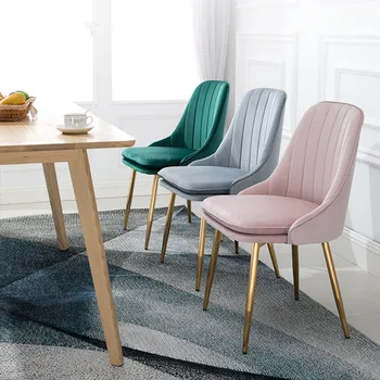 

Modern Minimalist Sponge Velvet Restaurant Furniture Chair Restaurant Modern Living Room Chair Kitchen Customized Dining Chair