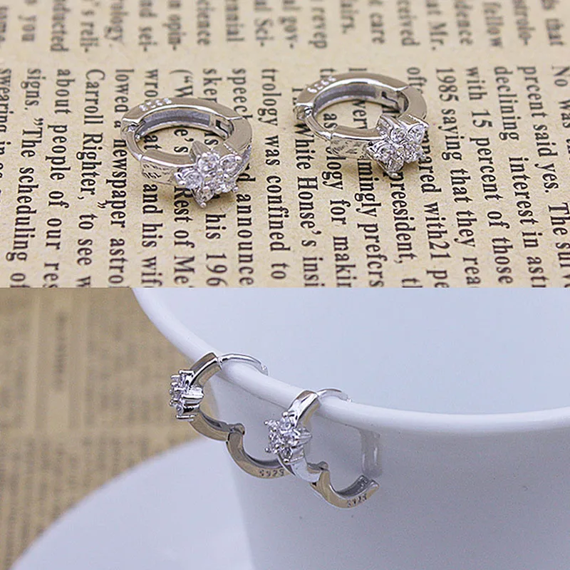 2019 Shiny Lovely Party Fashion Stud Earrings Women Cute Snowflake Crystal Zircon Luxury Rhinestone Ear Buckle Jewelry | Украшения и