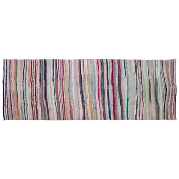 

Handmade Multicolor Vintage English Striped Rug Runner Rug 110x312 Cm-3'7''X10'3''