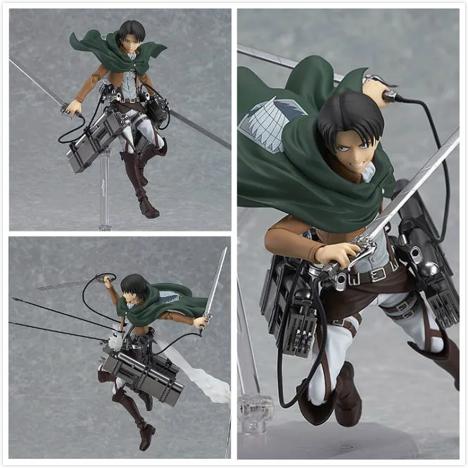 Аниме атака на Титанов ПВХ Фигурки Эрен Микаса Аккерман Леви риваиль Figma 203 207 213 фигурка с подставкой игрушка