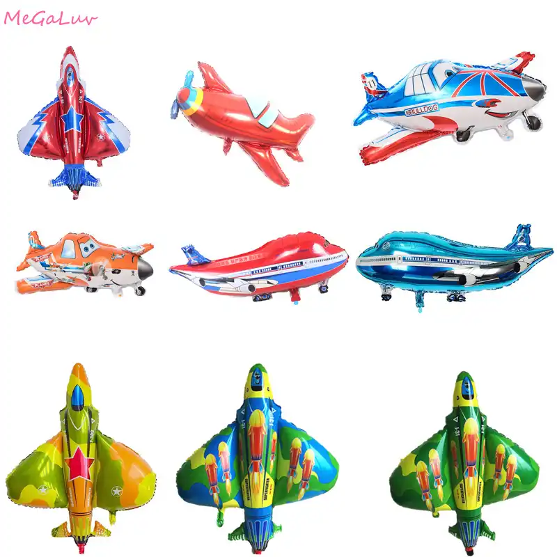 Globos De Aluminio De Avion Grandes Globos De Aire De Avion Decoraciones De Boda Y Cumpleanos De Dibujos Animados Fiesta Infantil Juguetes Para Ninos Regalo Globos Y Accesorios Aliexpress