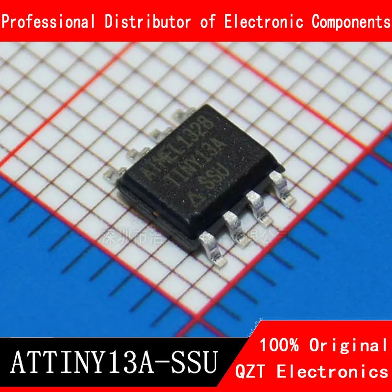 10PCS ATTINY13 ATTINY13A TINY13A MCU AVR 1K FLASH 20MHZ IC ATTINY13A-SSU SOP-8 микросхема attiny13a su so8w