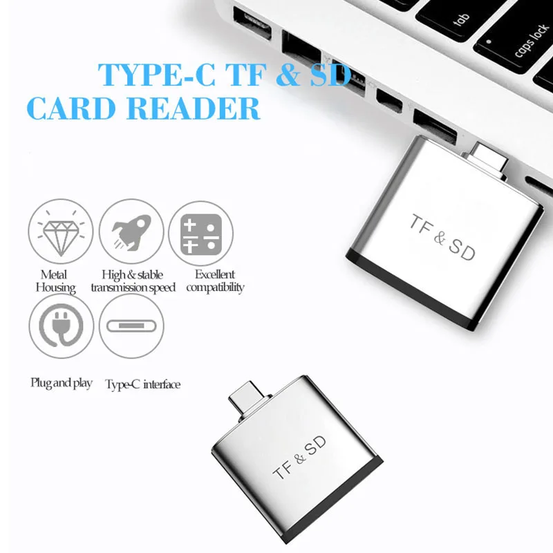 Ginsley type C MICRO SD и SD кард-ридер 2 в 1 для Mac huawei Xiaomi LG sony планшеты/телефон