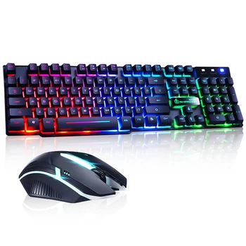 

Gaming Keyboard Imitation Mechanical Keyboard Gaming USB 104 Keycaps Russian Gamer Keyboard With Backlight RGB Key Board