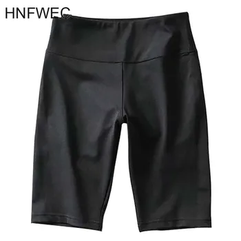 

2019 new autumn outside high waist above knee length slim bike pants female half leggings L253
