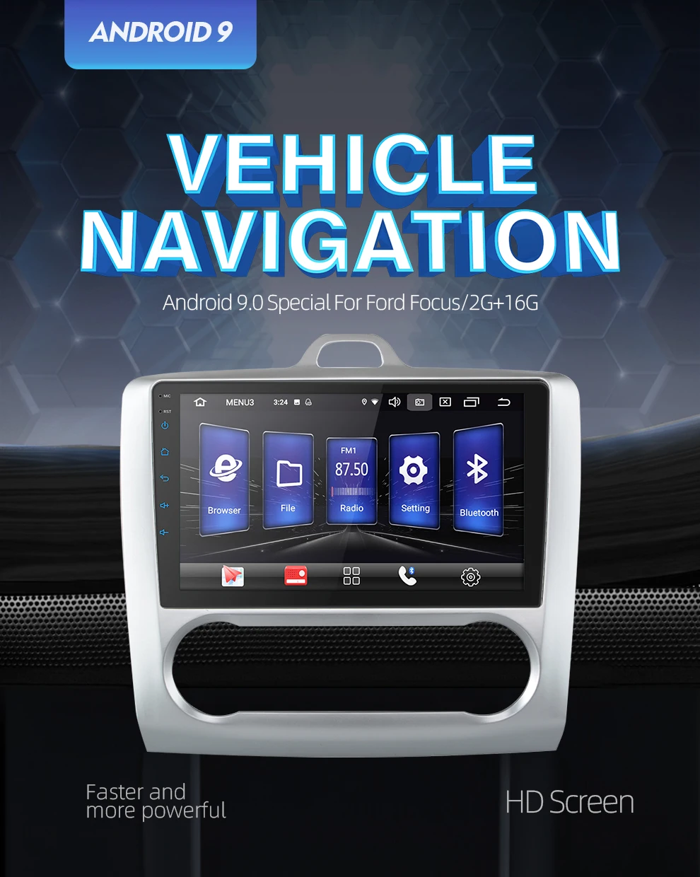 Android 9,0 автомобильный радиоприемник 2 din 9'car компактное минирадио 2.5D ips экран gps навигация wifi для Ford Focus плеер Передняя и задняя камера