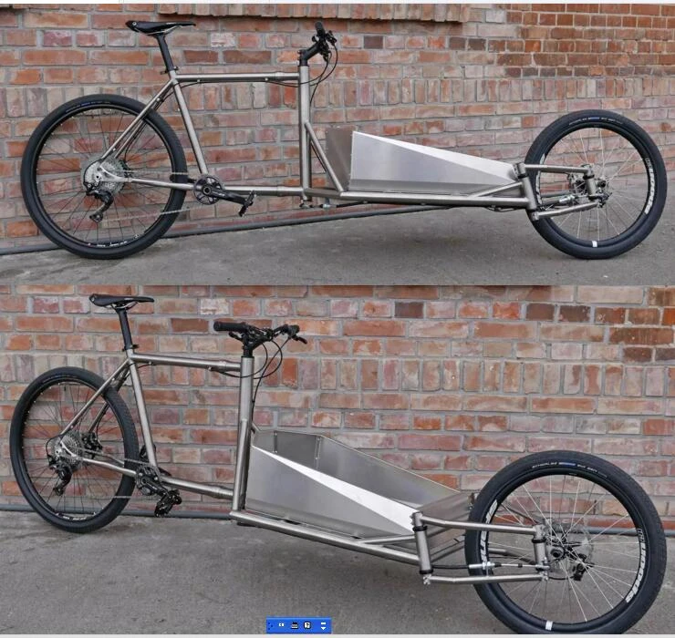 Titanium Cargo Bike Frame With Coupler, Custom Titanium Luggage Rack