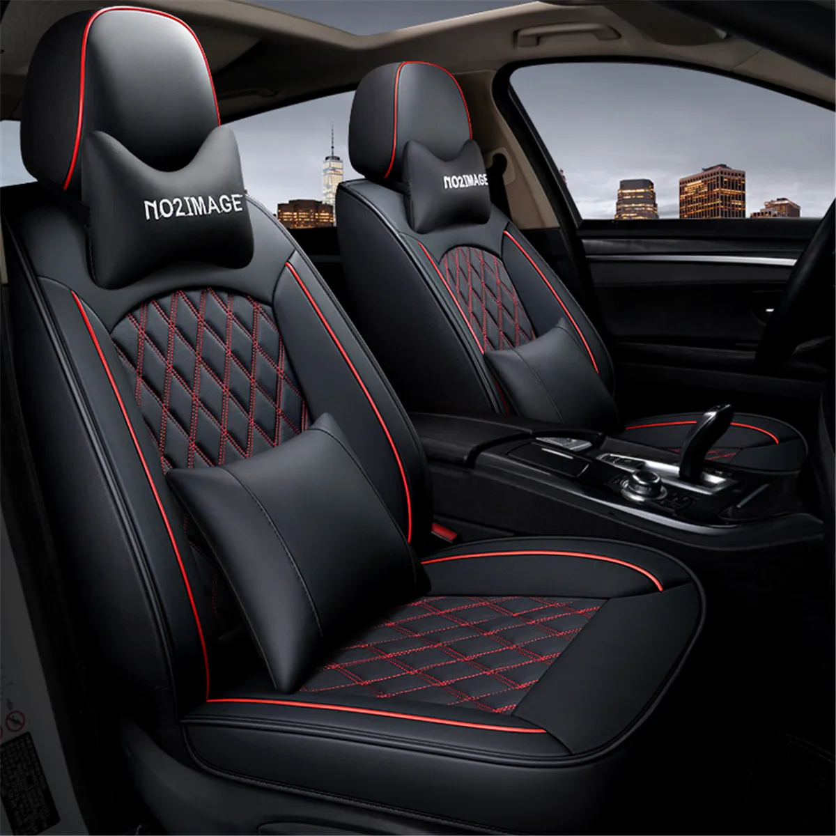 3d Luxury Pu Leather Universal Car Seat Covers Full Set Rear Front Auto