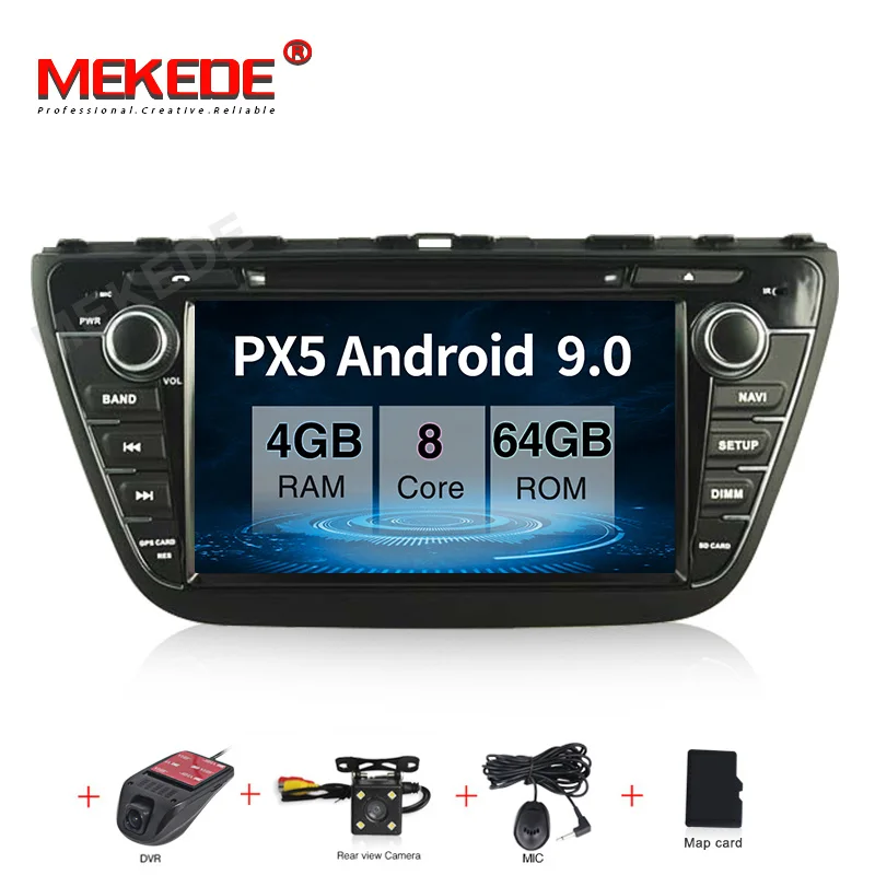 Восьмиядерный Android 9,0 4G ram 64G rom автомобильный dvd-плеер для SUZUKI S-CROSS 2013- Авто Радио Стерео gps навигация - Цвет: 64G add camera DVR