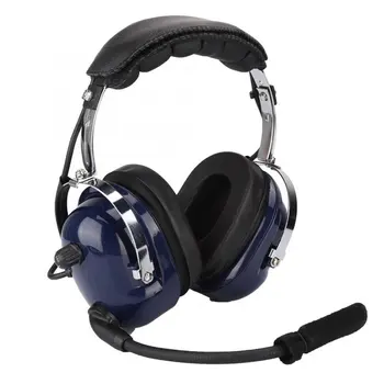 

Noise Reduction General Aviation Headset Dual Plug Pilot Headphone Blue Noise Reduction Headset for Pilots