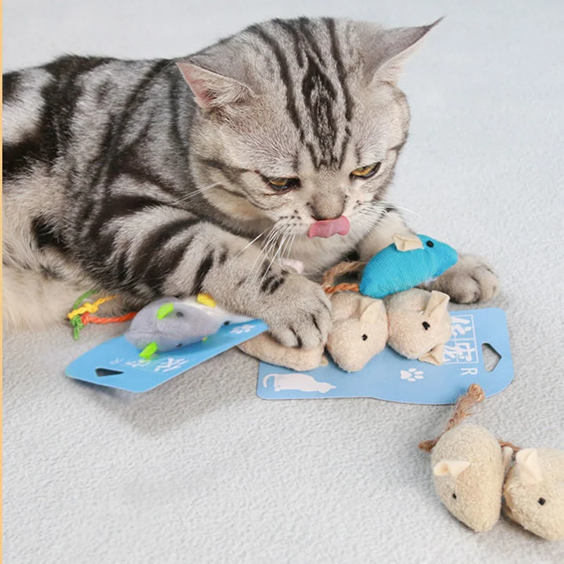 

3PK Cat Toy Simulation Plush Mouse With Catnip Interactive Artifact With Good Quality