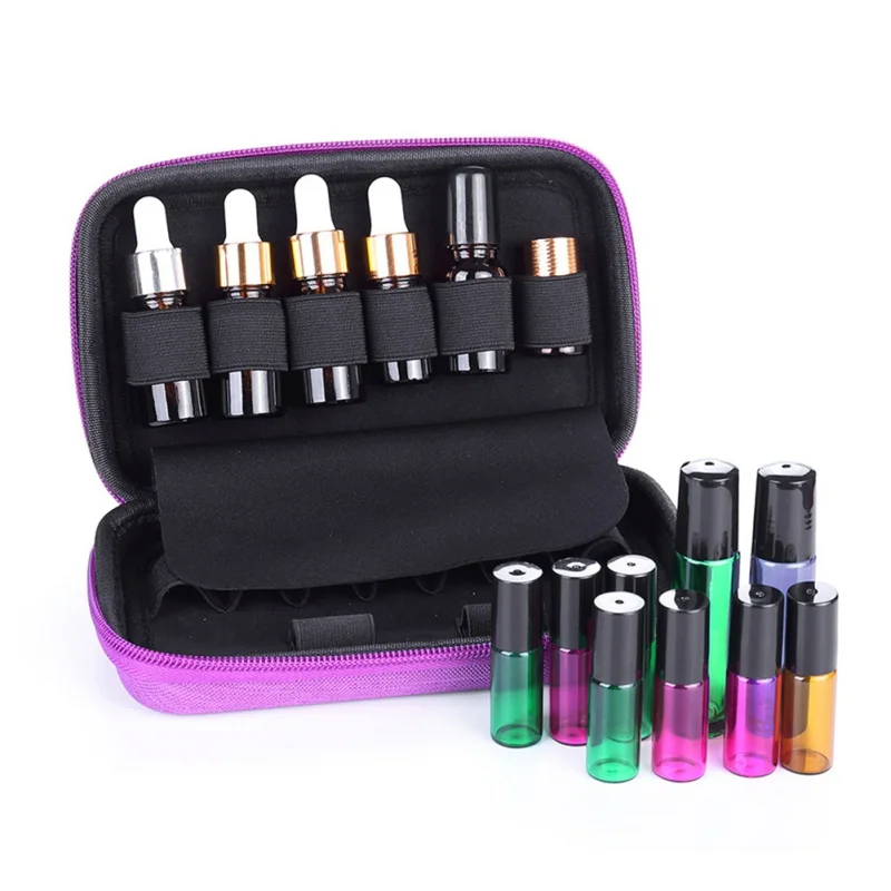 10 Slot Bottle Case Protect for 10ML Rollers Essential Oils Bottle Storage Bag Travel Carrying Organizer Holder Makeup Rangement